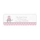 Search for grey elephant return address labels Pink and grey