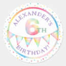 Search for 6th birthday stickers Pastel