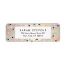 Search for gold confetti return address labels Party