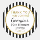 Search for elegant black gold birthday party stickers Thank you for coming