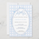 Search for bow baby boy shower invitations Gingham