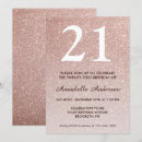 Search for rose gold 21st birthday invitations Girly