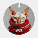 Search for sphynx cat christmas tree decorations Feline