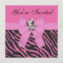 Search for zebra print and pink invitations Girl