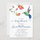 Search for hummingbird baby shower invitations Blue