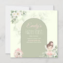Search for fairy 1st birthday invitations Green