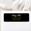 Search for gold text return address labels Black and gold