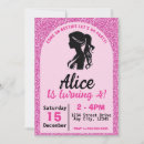 Search for pink glitter birthday invitations Girl