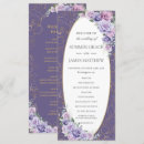 Search for lavender wedding programs Order of events