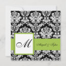 Search for green damask wedding invitations Initials