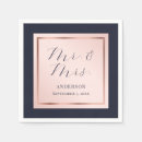 Search for navy blue wedding napkins Mr and mrs