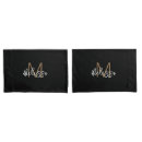 Search for initial monogram pillowcases Black gold