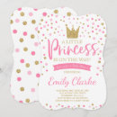Search for gold crown baby shower invitations Little princess