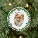 Search for pomeranian christmas tree decorations Dog
