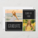 Search for contemporary graduation invitations Black and white