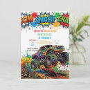 Search for kids monster truck birthday invitations Car