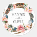 Search for feathers wedding stickers Pink