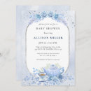 Search for blue floral baby shower invitations Tea party