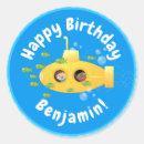 Search for submarines stickers Under the sea