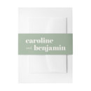 Search for green invitation belly bands Bride groom names