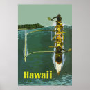 Search for vintage canoe posters Hawaii