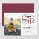 Search for burgundy 1st birthday invitations Our little pumpkin