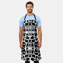 Search for funny cow aprons Black and white