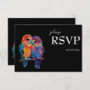 Search for birds invitation wedding rsvp cards Black