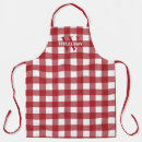 Search for red and white gingham aprons Plaid