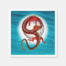Search for red dragon napkins Mythical creature