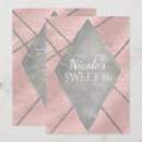 Search for pink and silver sweet 16 invitations Birthday