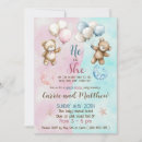 Search for bears gender reveal invitations Blue