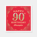 Search for red and gold napkins Birthday party