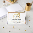 Search for monogram wedding guest books Gold foil