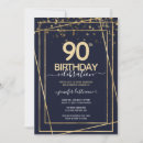 Search for blue 90th birthday invitations Gold