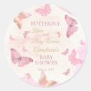 Search for butterfly round stickers Pink and gold