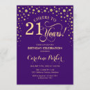 Search for purple 21st birthday invitations Cheers to 21 years