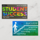 Search for success business cards Blue