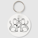 Search for love kitty key rings Black and white