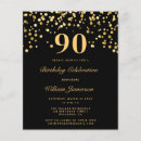 Search for elegant dinner birthday invitations Black and gold