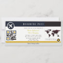 Search for world map boarding pass invitations Gold