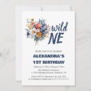 Search for wild one girl birthday invitations Daisy