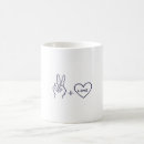Search for hand symbol mugs Heart