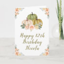 Search for pumpkin birthday cards Floral flowers