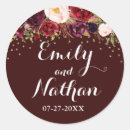 Search for gold fall wedding stickers Burgundy