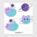 Search for cats in space stickers Galaxy cat