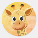 Search for cute baby giraffe cartoon stickers Smiling