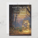 Search for enchanted forest wedding save the dates String lights