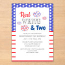 Search for red white and two invitations Blue