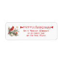 Search for red cardinal return address labels Festive